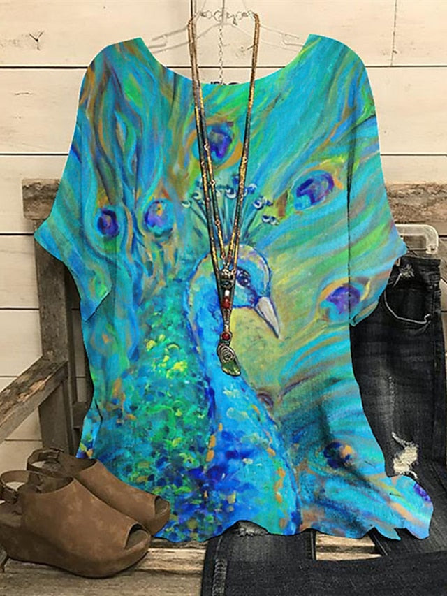 Women's Plus Size Blouse Graphic Polka Dot Butterfly Punk