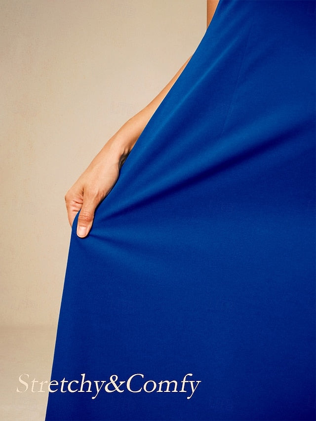 Women's Evening Dress Cape Sleeve Knee-Length Elegant Green