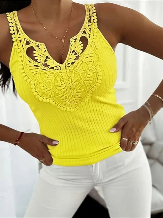Women's Shirt T Shirt Lace Splicing Top Going Out Tops Lace