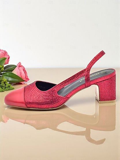 Gold - Block Set Matching Women's and Heel Sandals Clutch