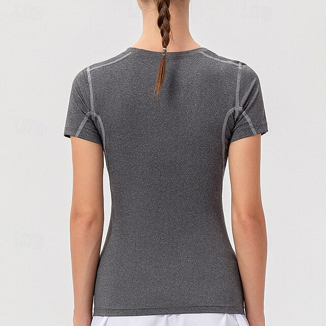 Women's Sweatshirt Tee / T-shirt Yoga Top Crew Neck Quick