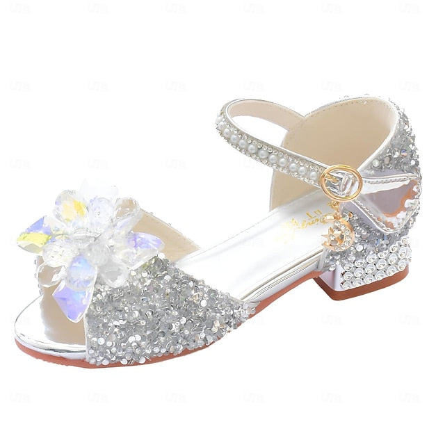 Girls' Rhinestone Flower Crystal Glittery Shoes