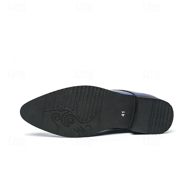 Leather Patent for – Formal Lace-Up Men Glossy Shoes Green