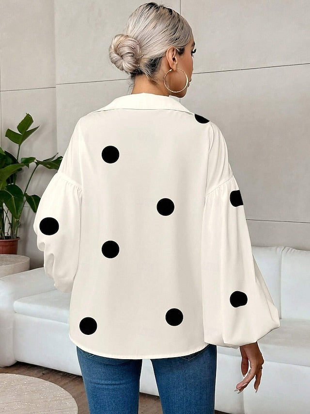 Women's Blouse Graphic Polka Dot Elegant Stylish Casual 3/4