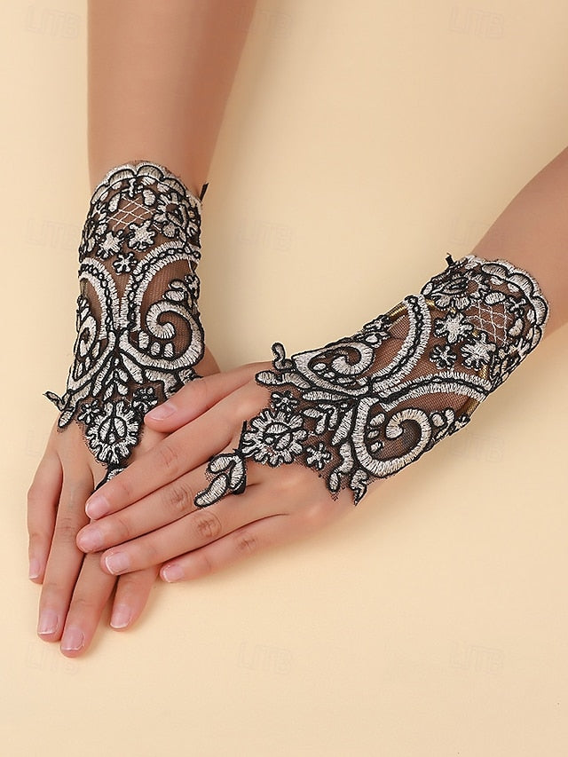 Gloves Fingerless Vintage Bridal Elegant – White Lace Wedding