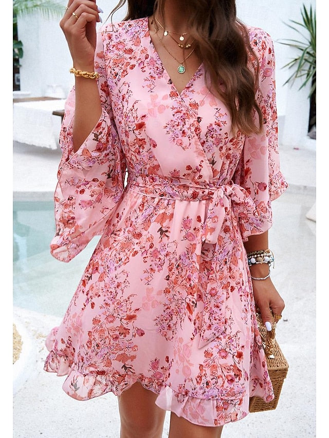 Women's Casual Dress Sheath Dress Sundress Rose 3D Print