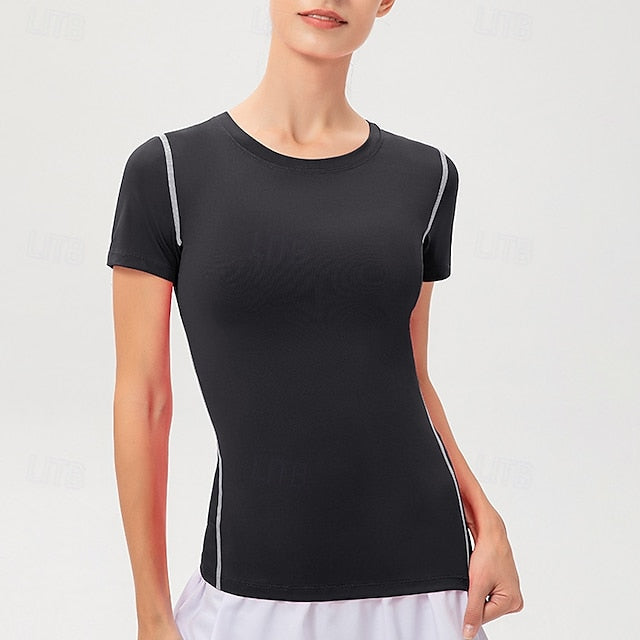 Women's Sweatshirt Tee / T-shirt Yoga Top Crew Neck Quick