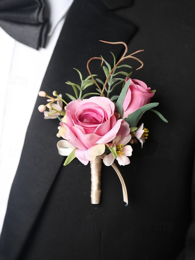 Corsage Wedding Boutonniere Elegant and – Wrist Artificial