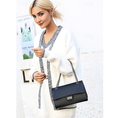 Handbag Set Brown Leather Women's Woven – 3-Piece Faux