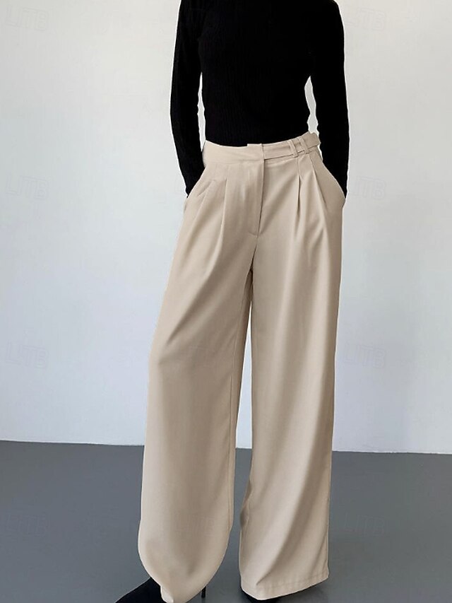 Women's Wide Leg Dress Pants Chinos Vacation Streetwear