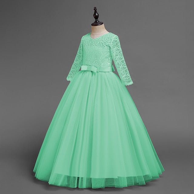 Girls' Sleeve Wedding Girl Dress Flower Half Kids