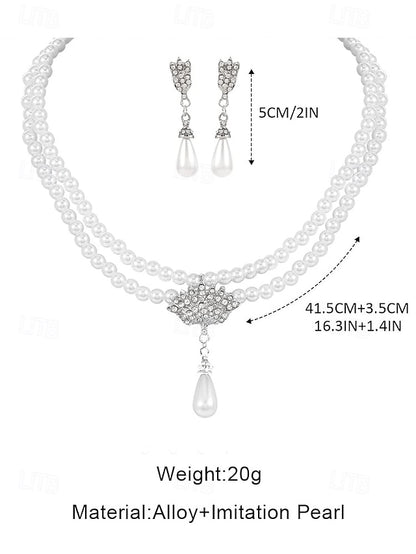 Pearl Bridal Necklace – Set Jewelry Double-Layer Elegant