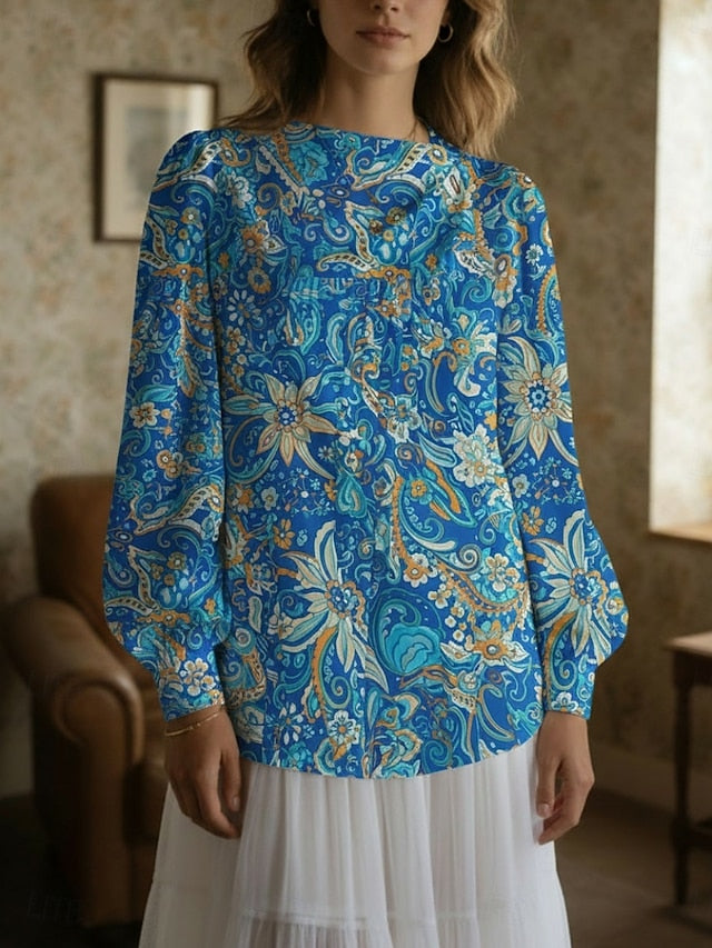 Women's Shirt Casual Shirt Blouse Print Floral Graphic