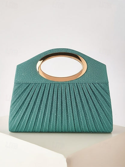 Handle Clutch Evening Women's Bag Glitter with Gold