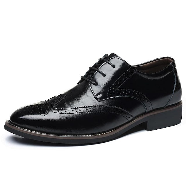 Classic with Shoes Faux Men's Blue Brogue Oxford Leather