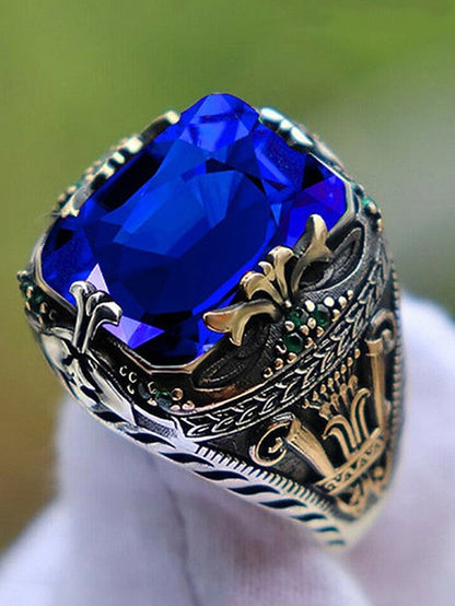 Gemstone Men's Ring Alloy