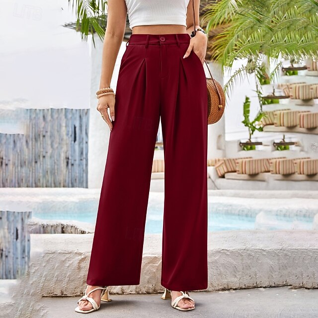 Women's Wide Leg Slacks Streetwear Casual Full Length