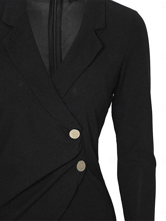 Women's Casual Dress Mini Dress Patchwork Buttons Casual