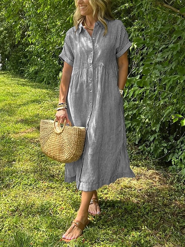 Women's Midi Dress A Line Dress Vacation Casual Outdoor