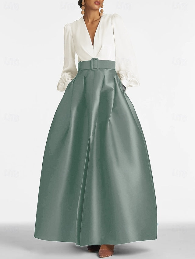 Evening Floor Split Formal A-Line Guest Wedding High Gown Dress