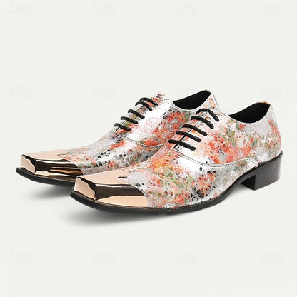 Printed – Shoes Oxford Men's Floral Patent Leather