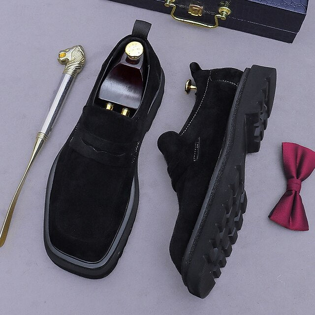 Loafers Leather Men's Suede Business Cowhide -Classic