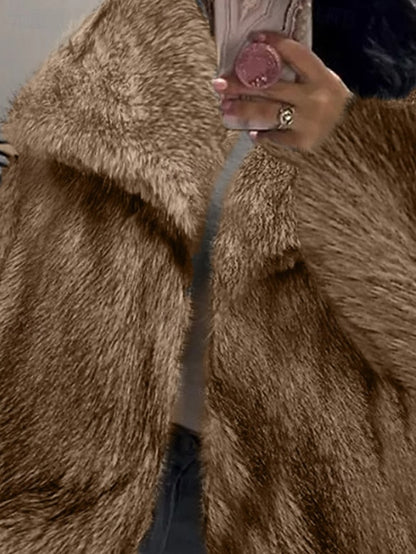 Faux Comfortable Warm Fur Women's Leathers Coat Furs