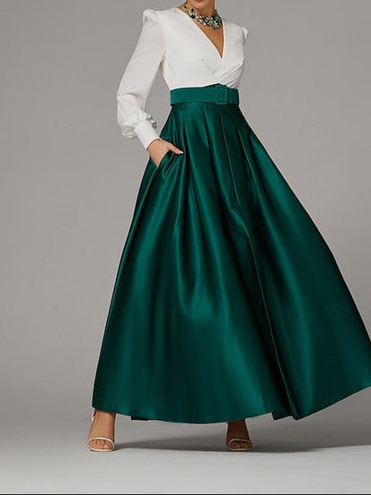 A-Line Dress Floor High Guest Gown Formal Evening Split Wedding