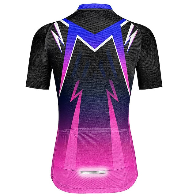 Women's Cycling Jersey Geometic Short Sleeve Bike Jersey