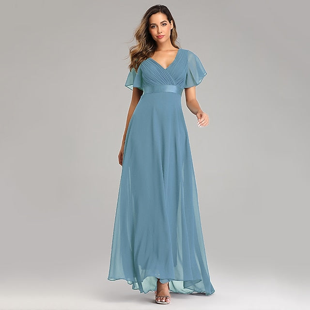 A-Line Ruched Wedding Guest Dress Beach Wedding Elegant Formal