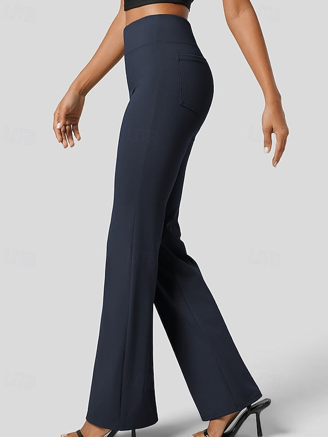 Women's Wide Leg Bell Bottom Slacks Streetwear Casual Full