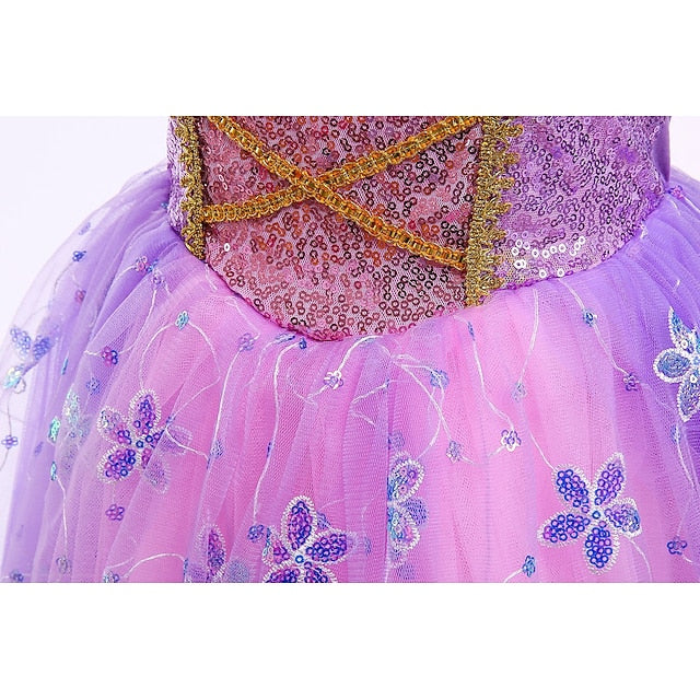 Cloak Princess Flower Dress Rapunzel Cosplay Girl