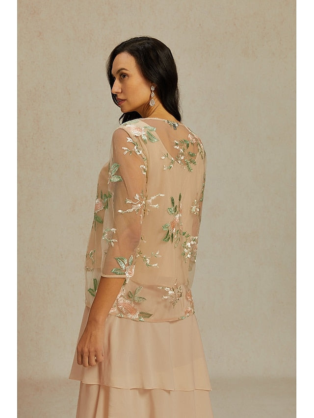 Women's Cardigan Lace Embroidered Elegant Floral Formal