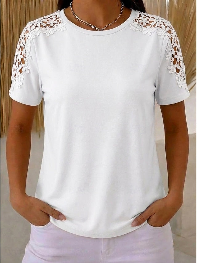 Women's Blouse Lace Tops Lace Plain Vintage Stylish Modern