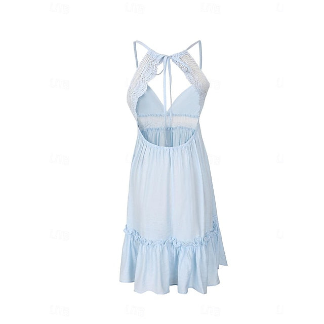 Women's Lace Dress Mini Dress Lace Patchwork Vacation Beach