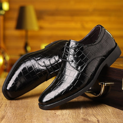 Faux Crocodile Leather – Shoes Print Oxford Green Men's