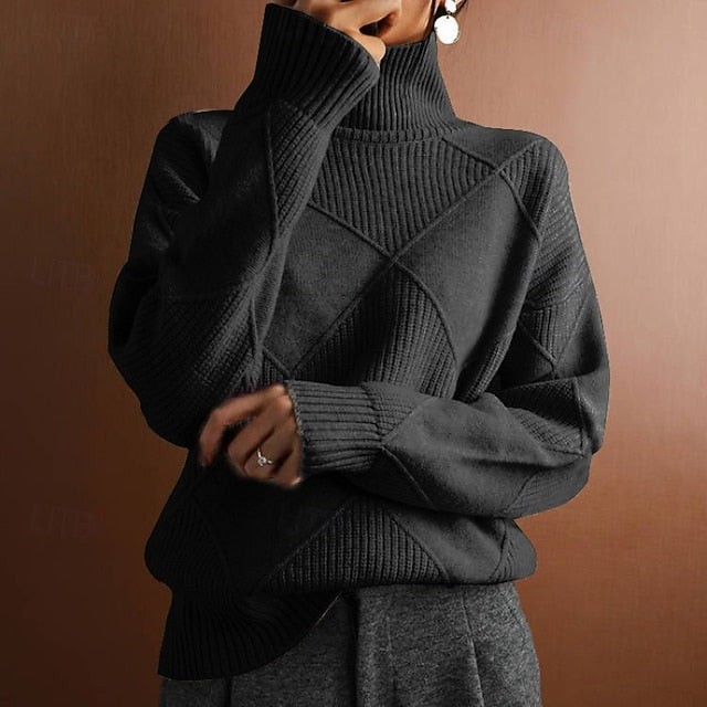 Women's Sweater Pullover Elegant Streetwear Solid Color