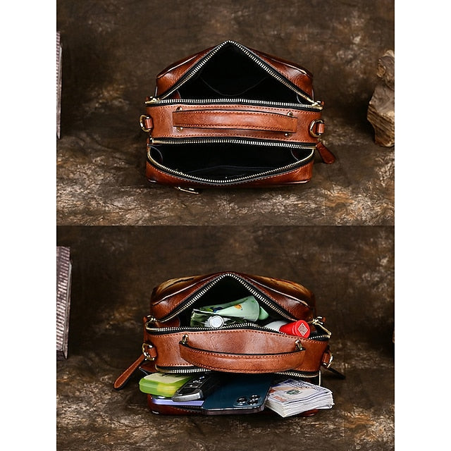 – Sunflower Print Vintage with Handbag Leather and Butterfly