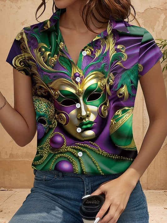 Carnival Women's Shirt Graphic Daily Short Sleeve Cap