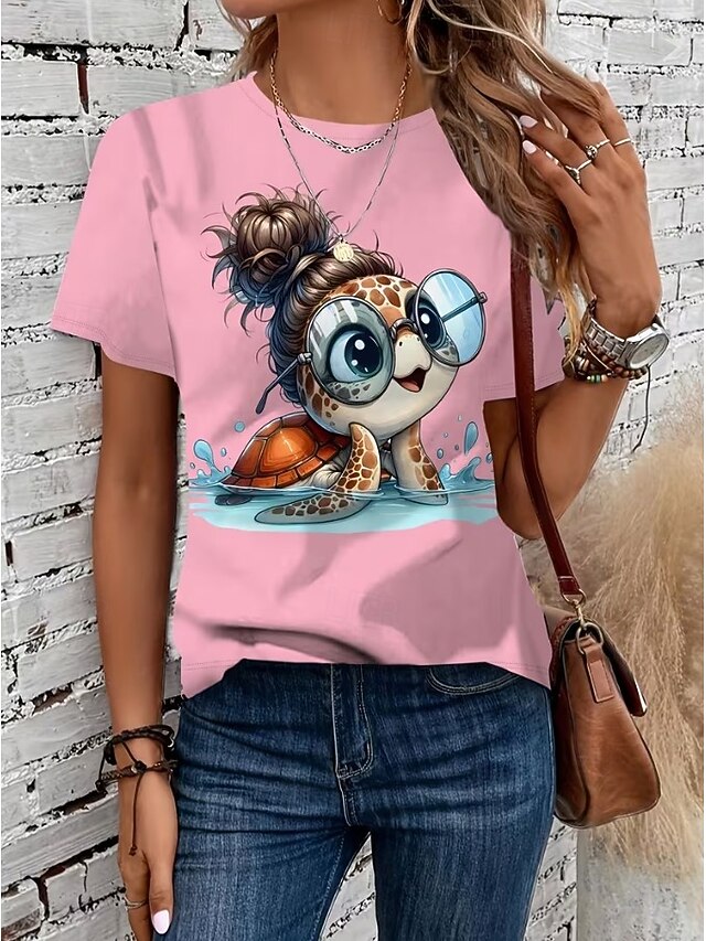 Women's T Shirt Print Graphic Animal Ocean Stylish Classic