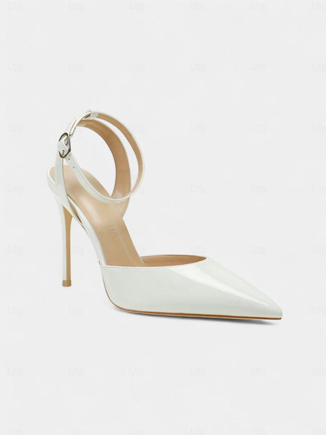 - Slingback Leather Stiletto Women's Nude Heels Patent