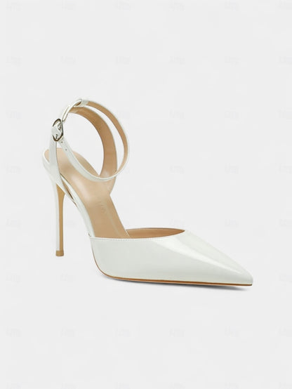 - Slingback Leather Stiletto Women's Nude Heels Patent