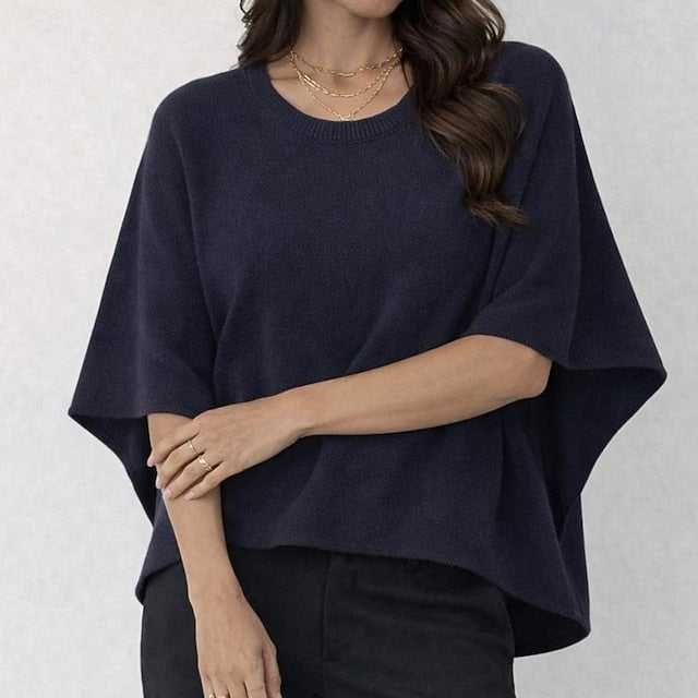 Women's Knit Tee Tee Top Solid Color Elegant Stylish Casual