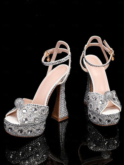 Women's Platform Crystal-Embellished with Sandals Glamorous