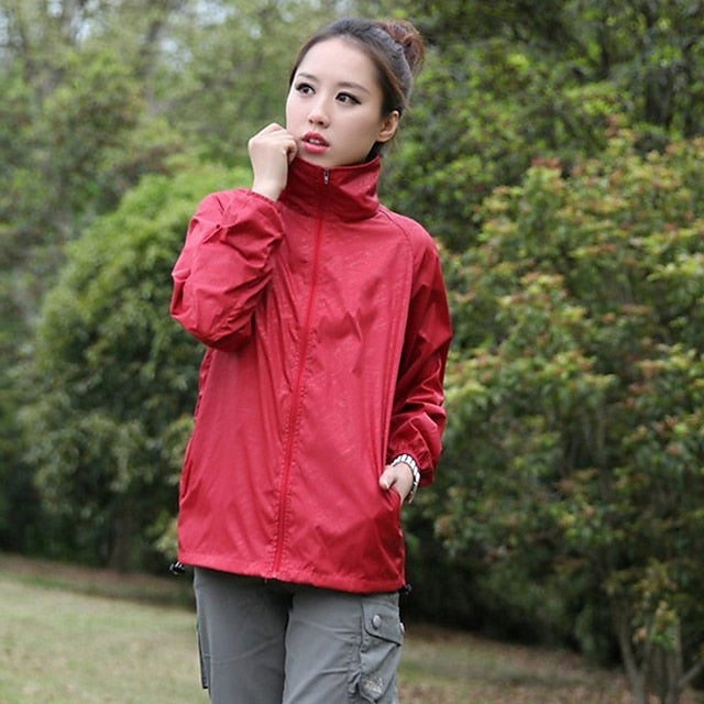 Women's Men's Waterproof Hiking Raincoat UPF 50+ UV