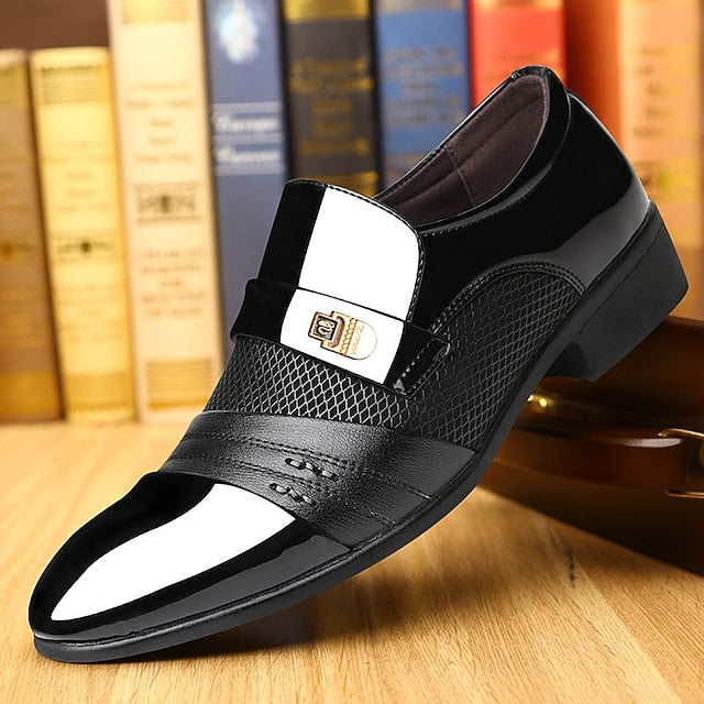 Dress Formal Slip-On Faux Loafers Patent – Leather Men's