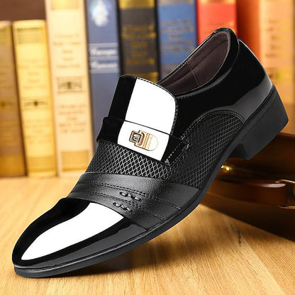 Dress Formal Slip-On Faux Loafers Patent – Leather Men's