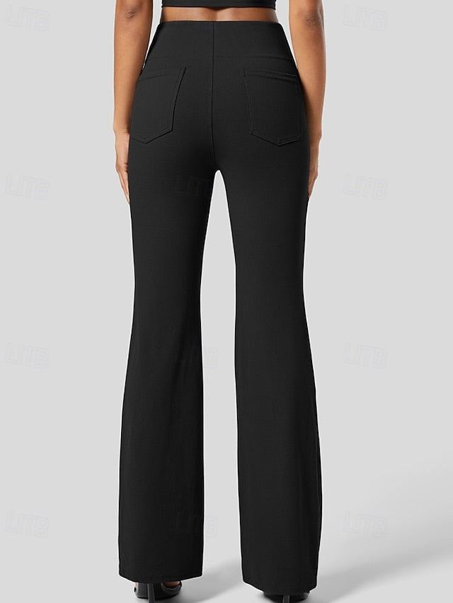 Women's Wide Leg Bell Bottom Slacks Streetwear Casual Full