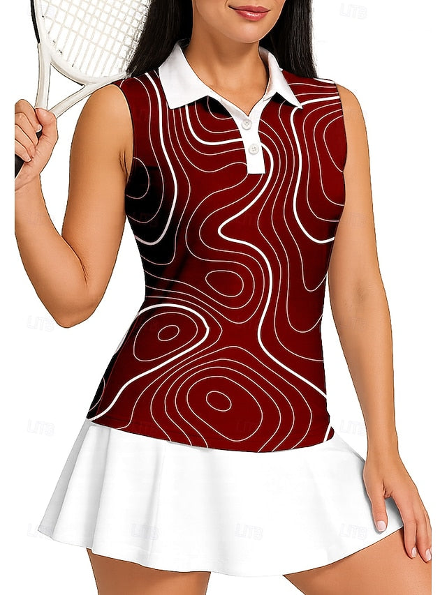 Women's Stripes Sport Shirt Golf Polo Shirt Tank Top Tennis