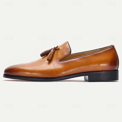Classic Light Tassel Men's – Brown Leather Loafers
